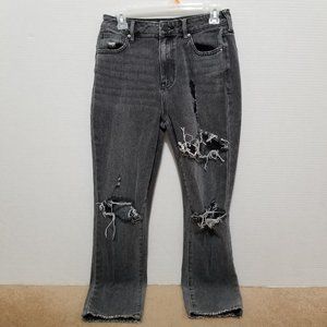 PacSun jeans 27 Mom denim heavily distressed ripped torn grunge holes cotton